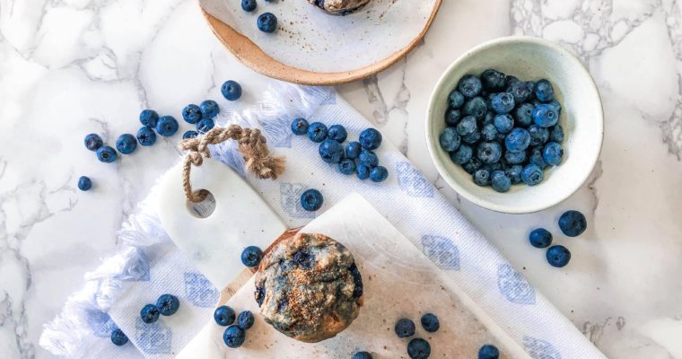 Spelt blueberry muffins