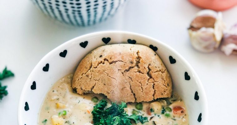 chicken pot pie soup – dairy free + gluten free