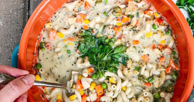 Creamy chicken noodle soup – gluten + dairy free